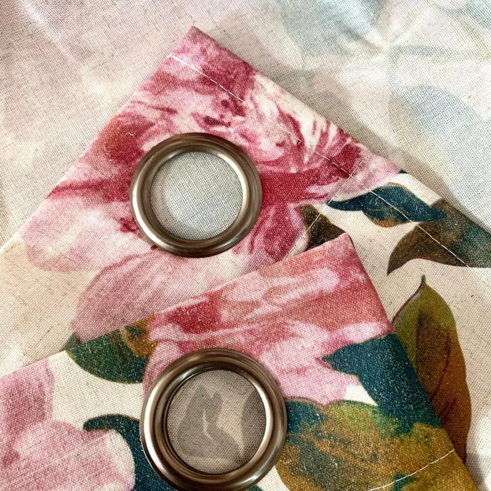Roses Pink Vintage Floral Curtains